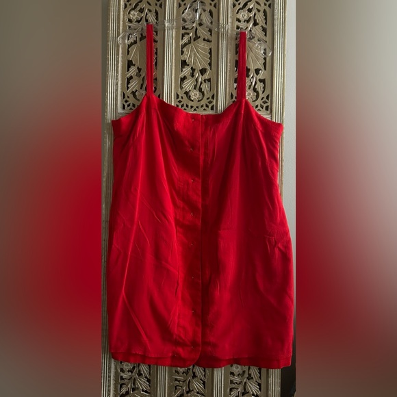 🔥NEW J. Crew Vintage Red Claudia Mini Dress in linen NWT Holidays Gold Buttons - Picture 7 of 11